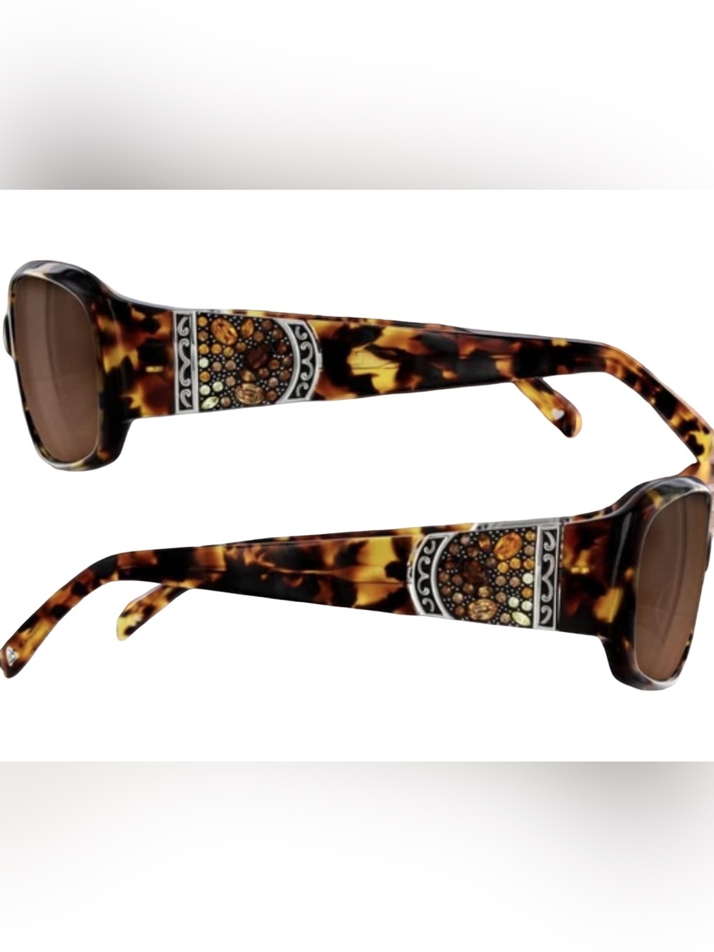 Brighton Tortoiseshell Sunglasses with Crystal-Studded Temples